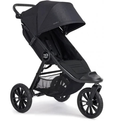 Baby Jogger City Elite 2 - wózek trójkołowy spacerowy, biegowy do 22 kg| Opulent Black